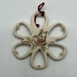 Hand Painted Bird Pottery Flower Ornament