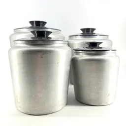 Set 4 Kromex Spun Aluminum Canisters
