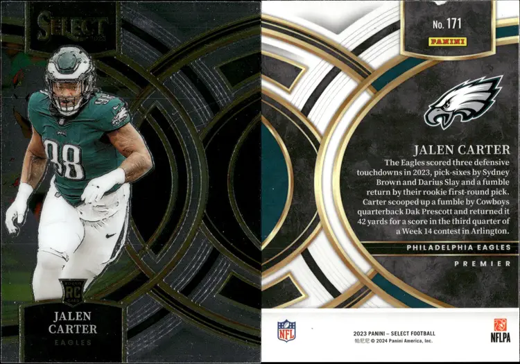 Jalen Carter Rookie Lot of 15 Football Cards Philadelphia Eagles CC25