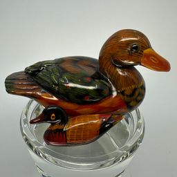 Vintage Enesco Ceramic Glass Eye Ducks Set/2