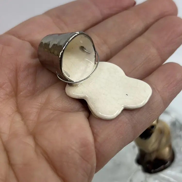 Hagen Renaker Momma Cat 2.25” Baby Cat 0.75” And Spilled Milk 1.75” Set