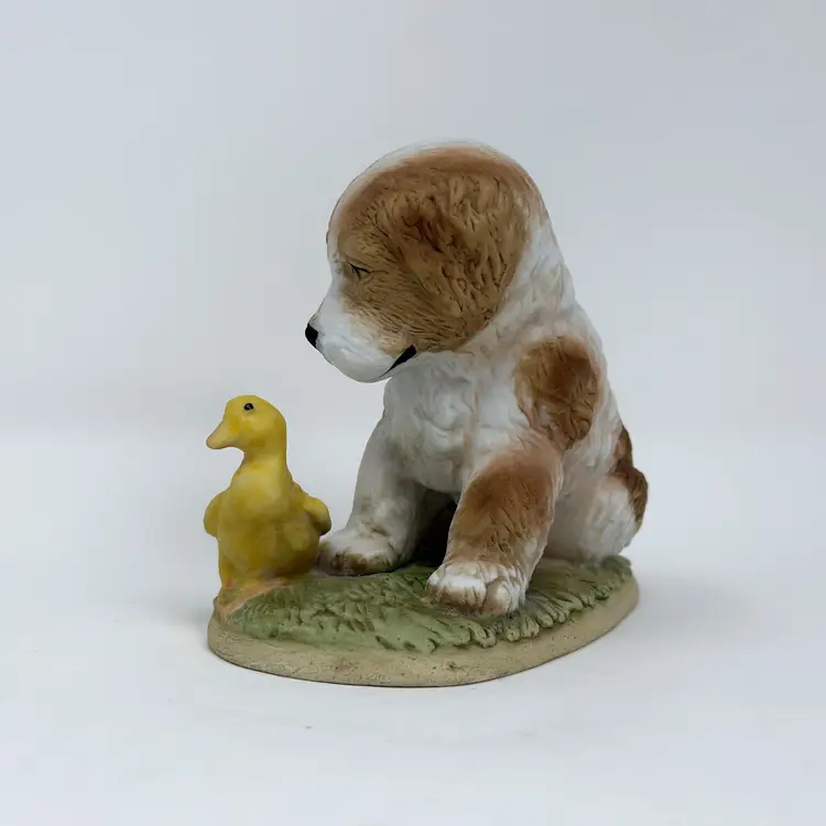 Brown Ceramic Homco Spaniel Puppy Figurine: Vintage 1970s Hand Painted Dog Decor (0240-25)