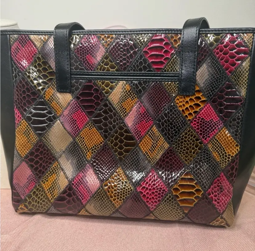 Patricia Nash Large Tote Patchwork Quilt Varisty Tote