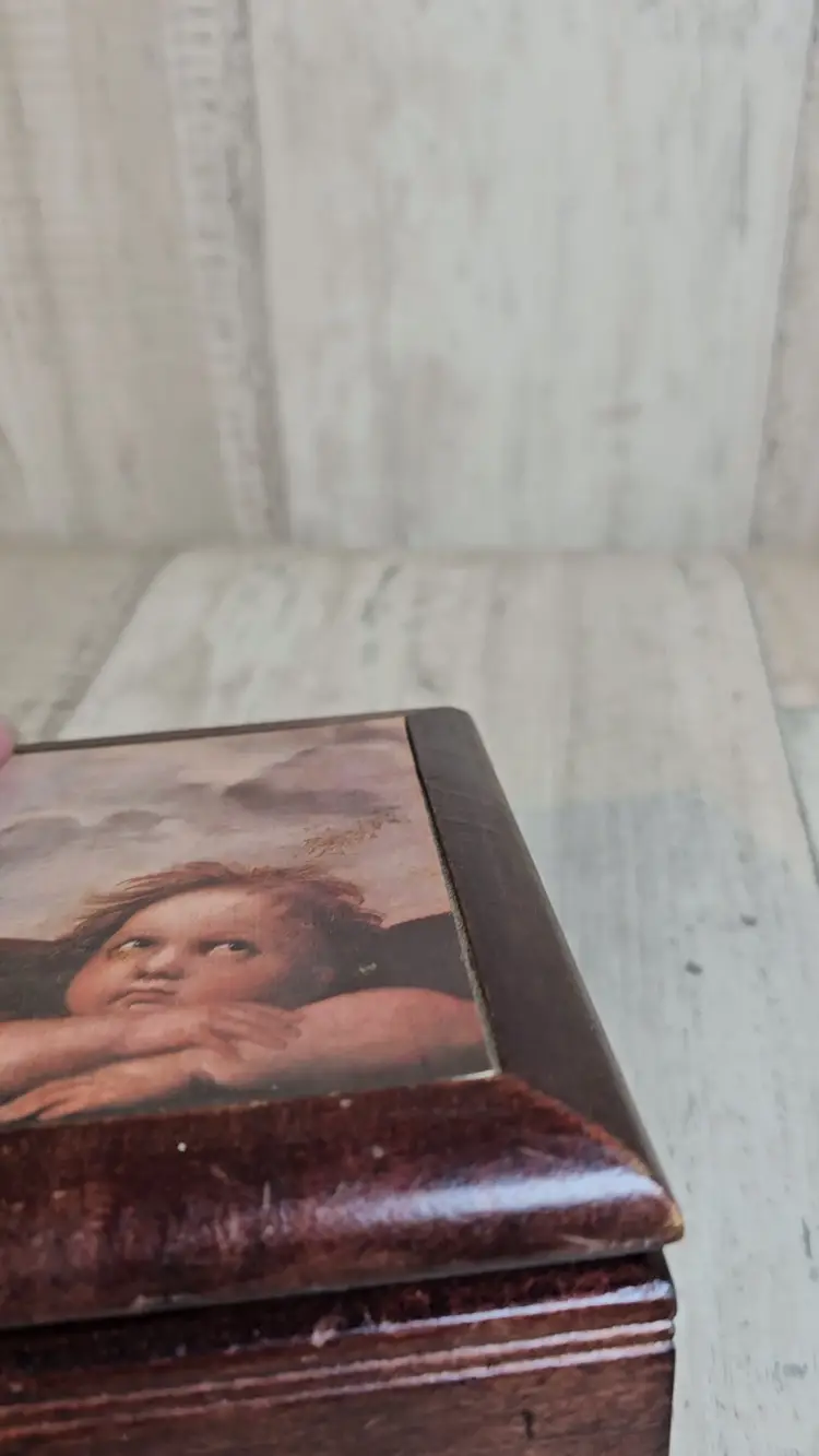 Vintage Cherub Jewelry Music Box – Working Raphael Angels Art Design Estate Sourced.