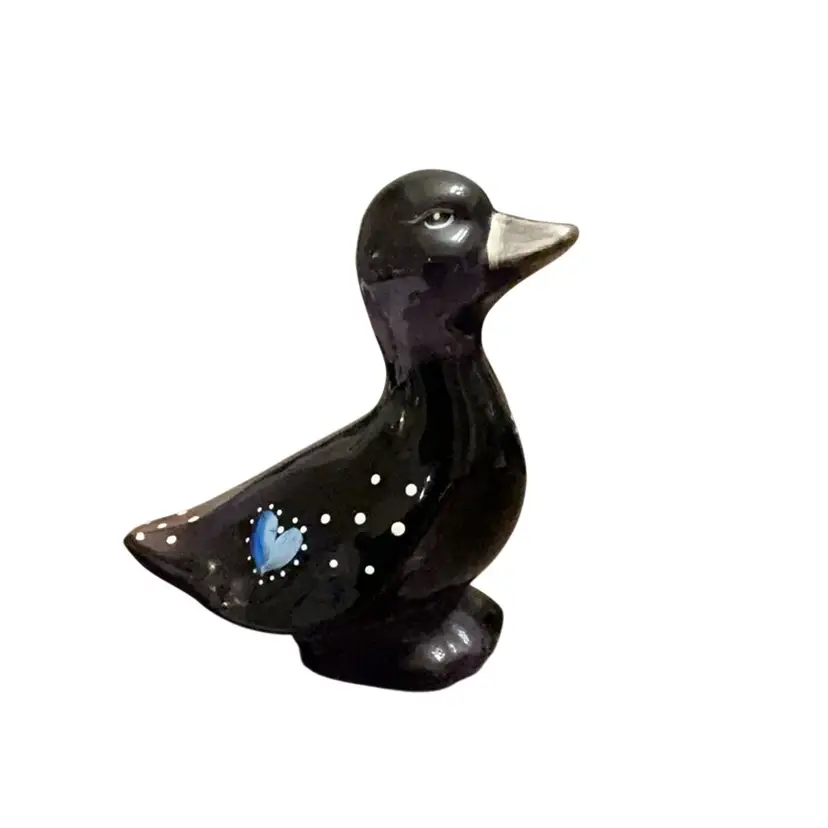 Fenton Royal Purple Goose HP By Charlotte Smith 3 3/4” X 3 1/2”