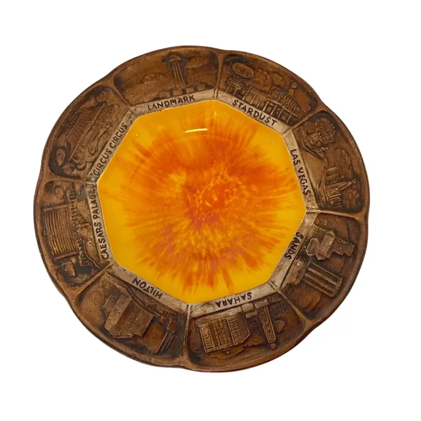 VTG TREASURE CRAFT Ashtray Old LAS VEGAS Casinos Landmark Sands Sahara Stardust