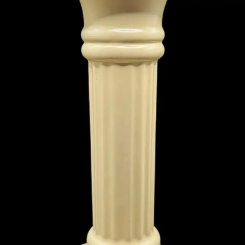 Royal Haeger Pottery Column Taper Candle Holder Candlestick Light Yellow 10.25”