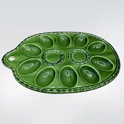 Egg Tray Green Majolica Japan CottageCore Granny Japan Tilso Retro Original Tag