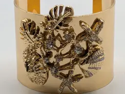 Lily Pulitzer Beach Comber Gold Tone Wide Cuff Beach Jewelry