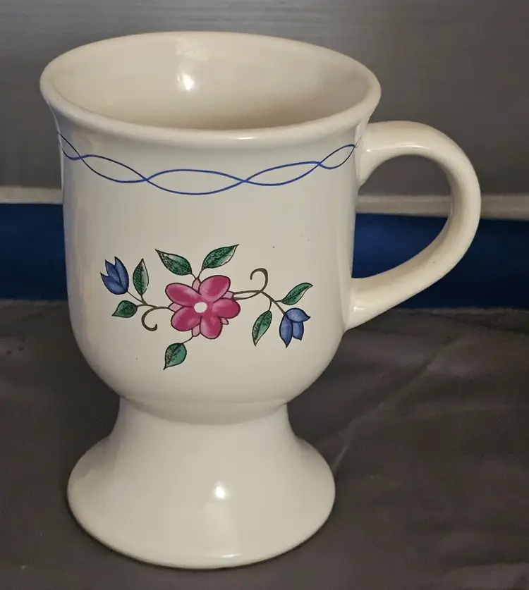 Pedestal Flower Coffee Mug Teacup BY B.I. INC