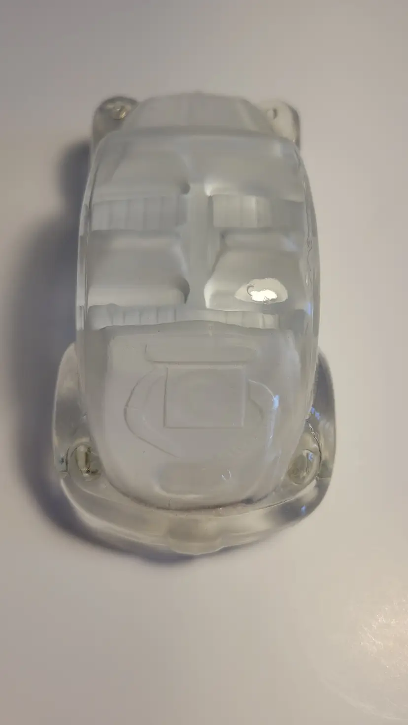 Hofbauer 1987 bottle bug crystal car clear you frosted bottom 6inl x 2int