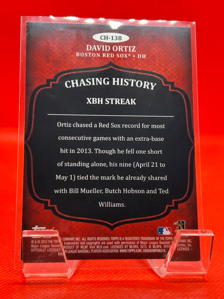 David Ortiz - 2013 Topps Chasing History XBH Streak Boston Red Sox