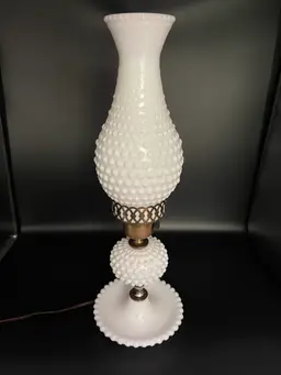 Vintage Milk Glass Hobnail Lamp