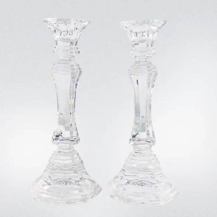 2 CRYSTAL CANDLE HOLDERBY Wedgwood