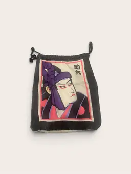 Japanese Kinchaku Treasure Pouch — Kabuki Portrait