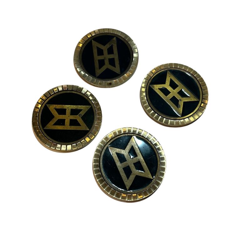 4 Mid Century Modern Brass Coasters