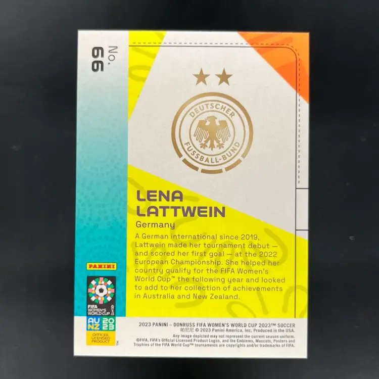 Lena Lattwein 2023 Donruss Women’s World Cup Blue /99 Soccer Card
