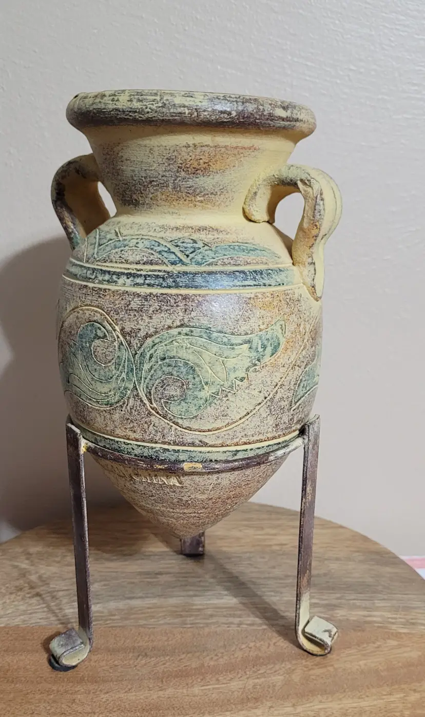 Ceramic Amphora Vase With Stand