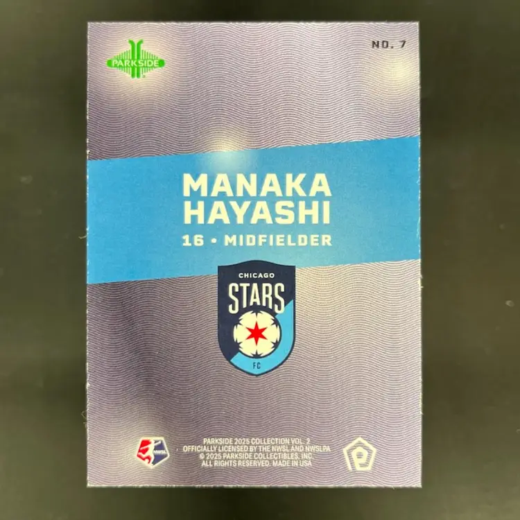 Manaka Hayashi 2025 NWSL Parkside Vol 2 Discipline Case Hit /10 Soccer Card