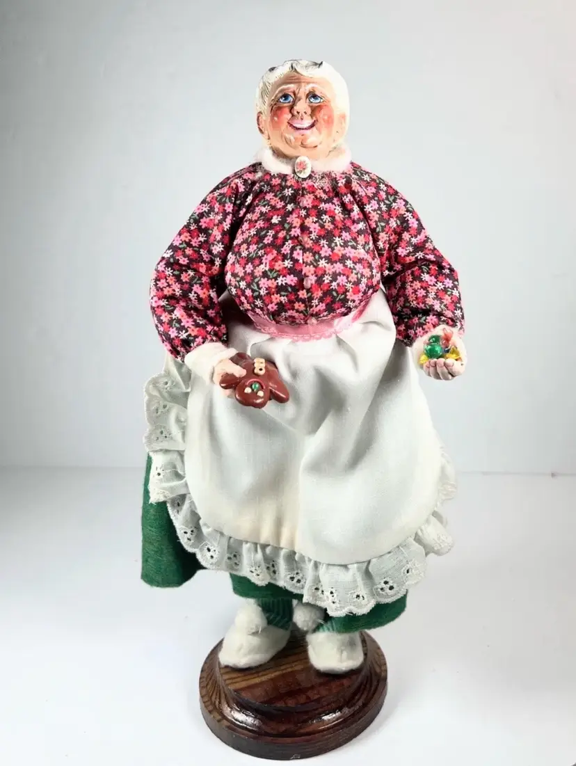 Vintage Scrooge & Marley Bygone Character Ms. Santa Claus Signed L. Massopust 79”