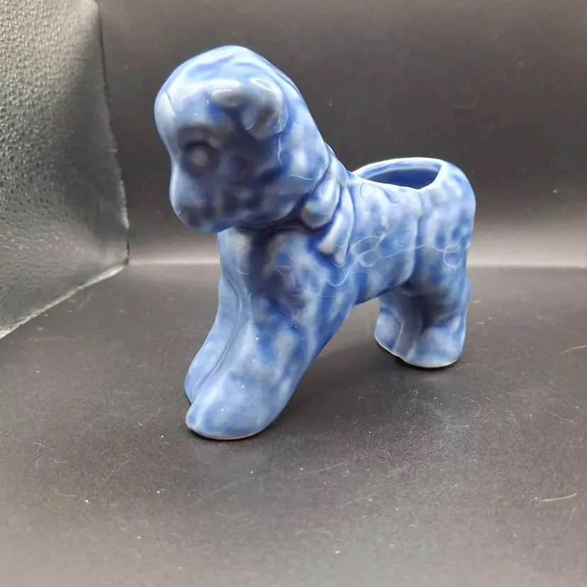Vintage McCoy Blue Ceramic Lamb Planter Figurine Collectible Farmhouse Kitchen