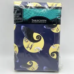 Nightmare Before Christmas Halloween Table Cloth Rectangle Flannel Back 60”x102”