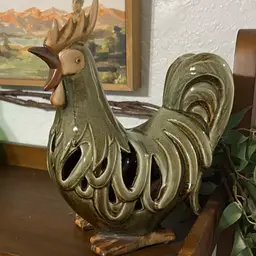 Glazed Ceramic Green Rooster