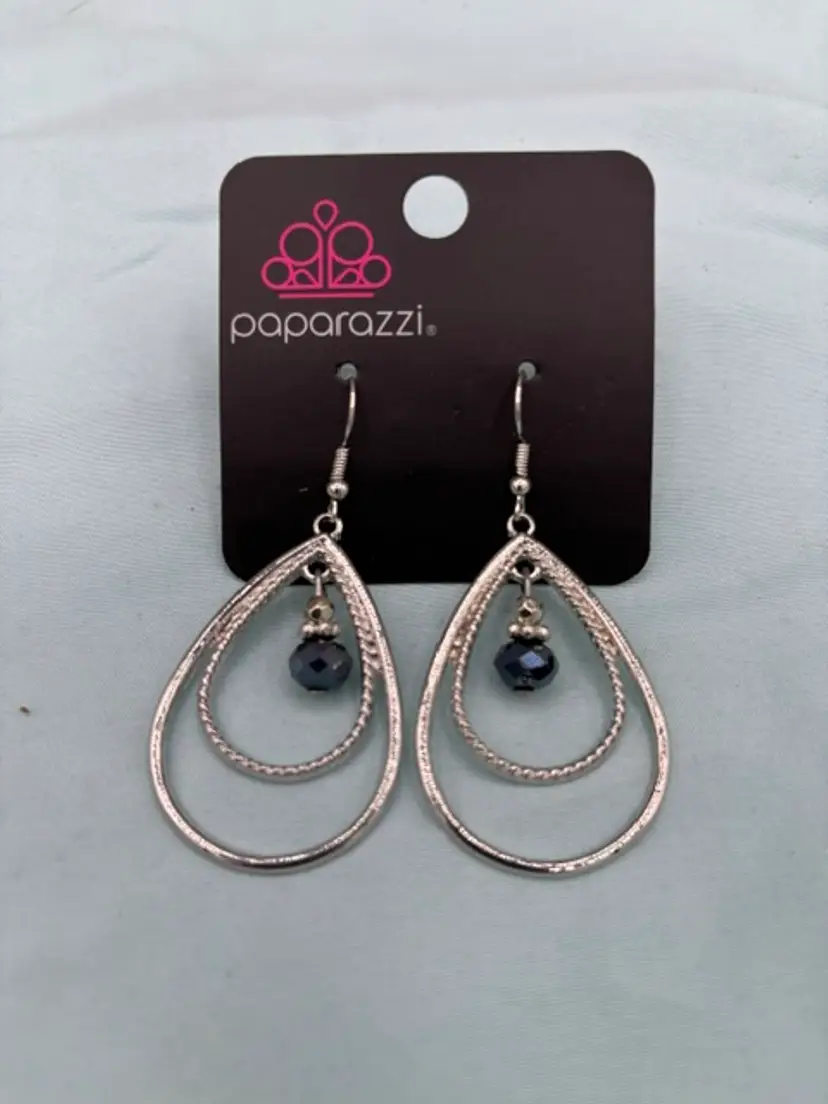 Paparazzi Reign On My Parade Blue Earrings..1J-24