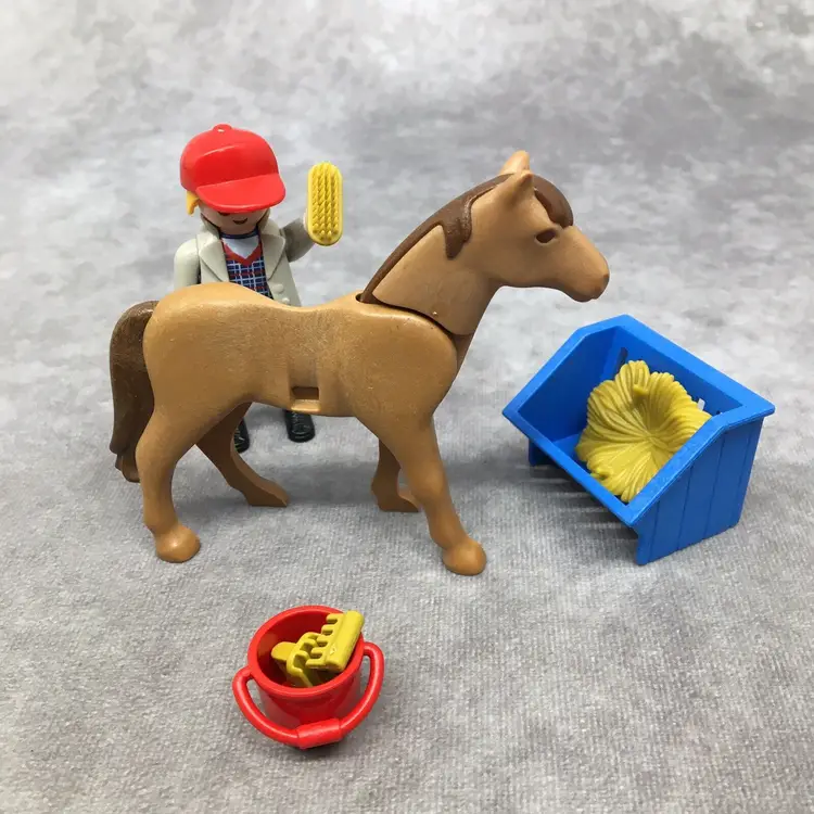 Playmobil Horse Groomer, Horse + Hay