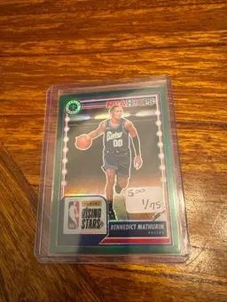 2023-24 NBA Hoops Premium Benedict Mathurin 1/75 Green Bookend “1/1”