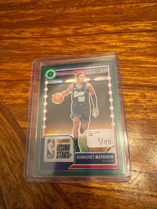 2023-24 NBA Hoops Premium Benedict Mathurin 1/75 Green Bookend “1/1”