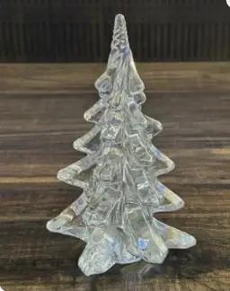 Vintage Silvestri Twisted Top Iridescent Glass Christmas Tree 6”