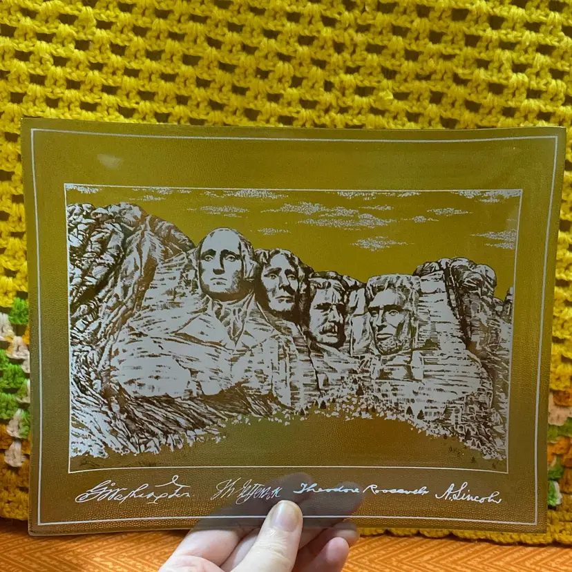 Mount Rushmore Clear Glass Tray