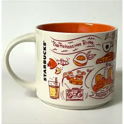 Starbucks Been There Series Ceramic White & Orange Collectible Atlanta Coffee Tea Mug 14 oz