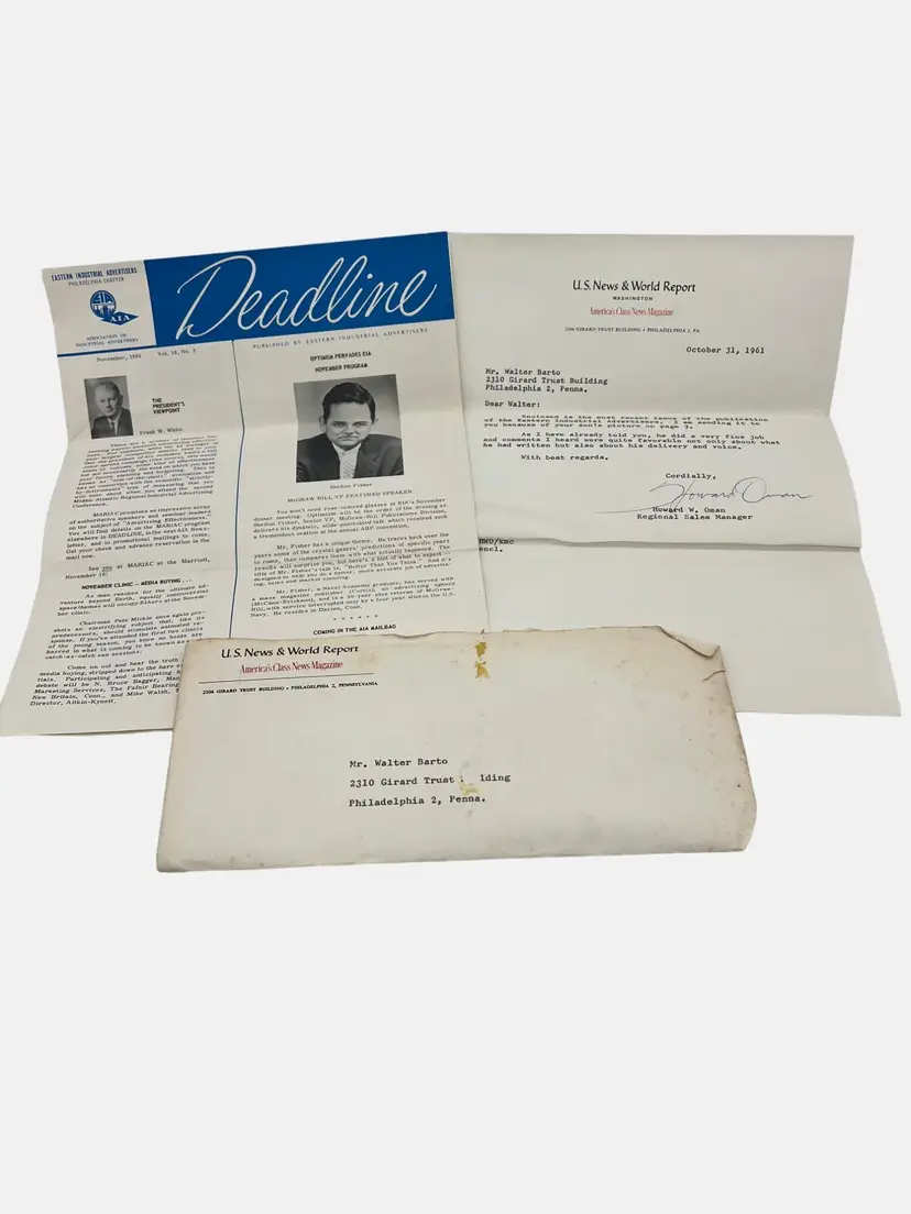 1961 U.S. News & World Report and Eastern Industrial Advertisers Correspondence