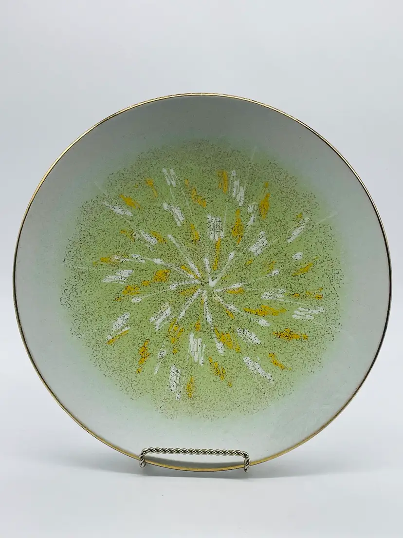 Light Green/Gold West German Pottery Bowl