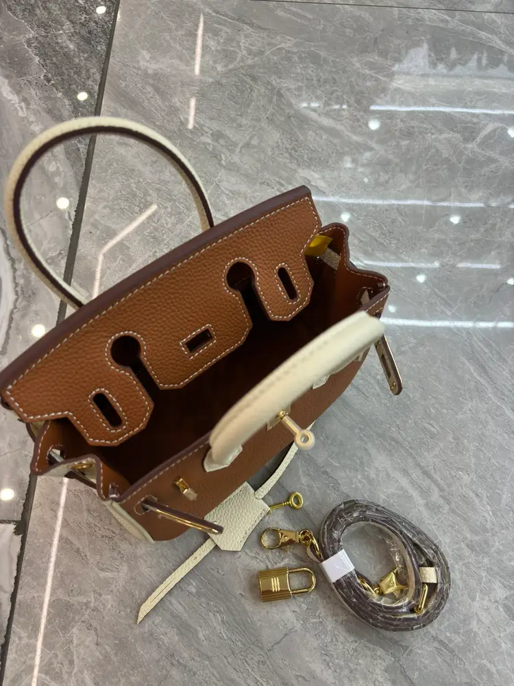 Leather Structured Top-Handle HandBag