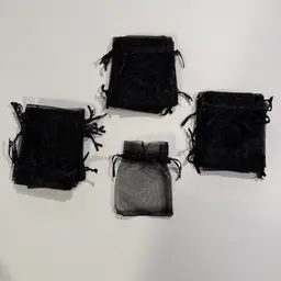 (Lot 29) Small Mesh Jewelry Bags Drawstring 3" x 4" x .5"