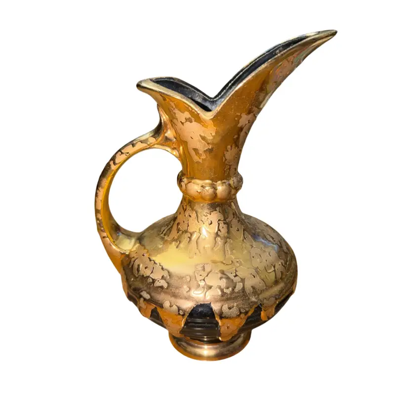 Vintage Savoy Weeping Gold Pitcher Ewer Gold Color