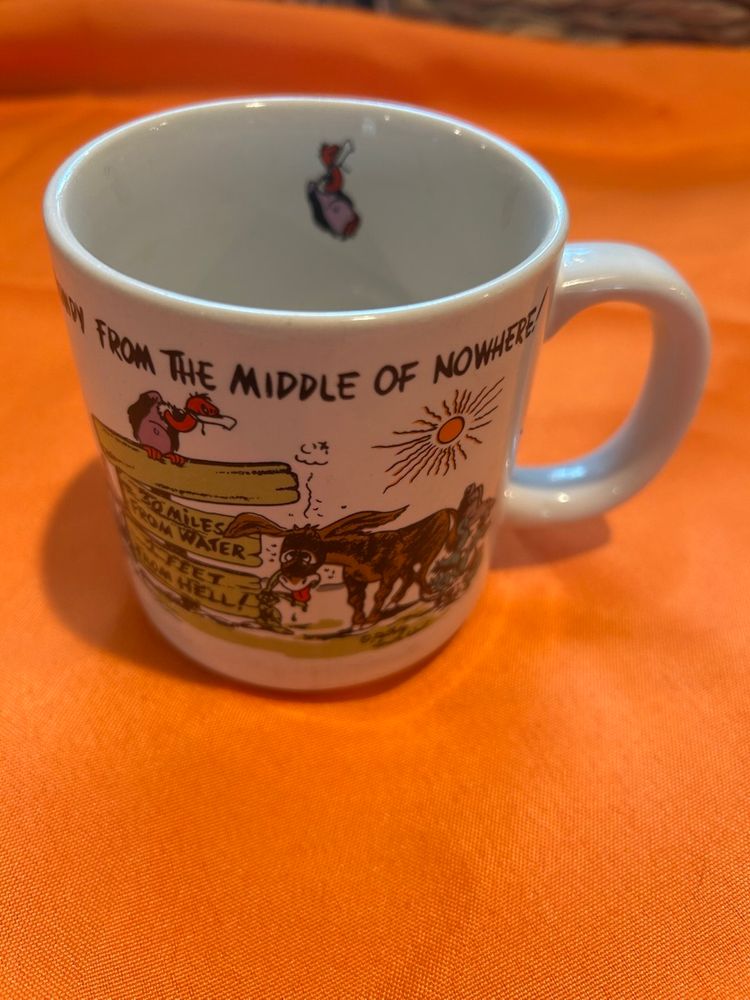 Bob Petley Comic Coffee Mug Cup "Howdy From The Middle of Nowhere" - EXC