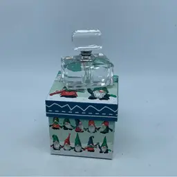 Crystal Perfume Bottle Silver Screw Top 2.5”