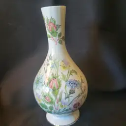 Vintage Aynsley Fine Bone China "Wild Tudor" Vase England 6.25 inches Tall