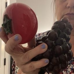 glass grape and tomato