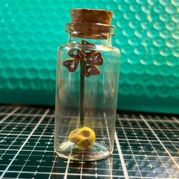 Tiny Tribute: Day Of The Dead Flower In A Bottle Yellow: Made By Me