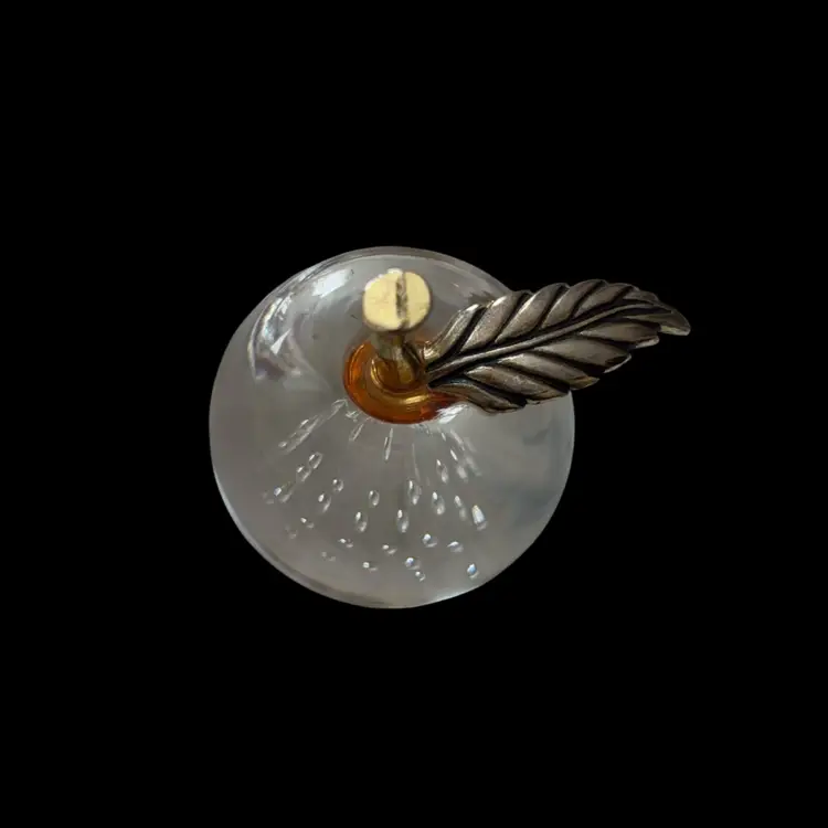 Brass And Glass Apple Paperweight 3’