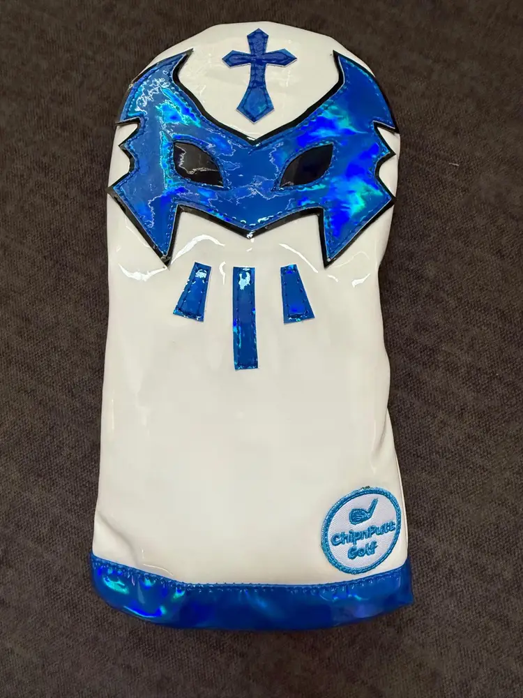 ChipnPutt Golf “Luchador  White & Blue” Fairway Headcover , Handmade. Ships next Day