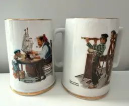Set Of 2 Norman Rockwell Mugs