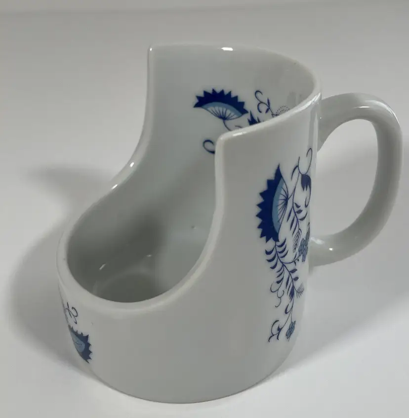 Danish Blue Floral Candle Holder Coffee Cup Candle Holder Tea light
