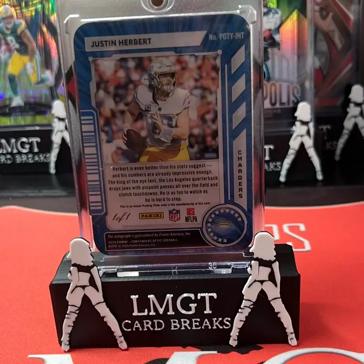 2024 Panini Contenders Optic Justin Herbert 1of1 Printing Plate.