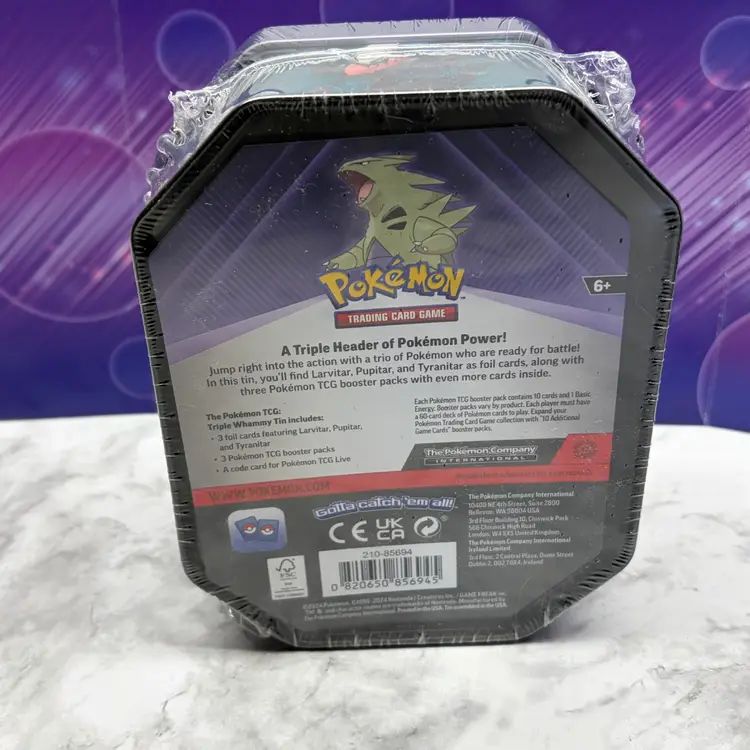 Tyranitar Triple Whammy Collectors Tin -Incudes 3 Booster Packs